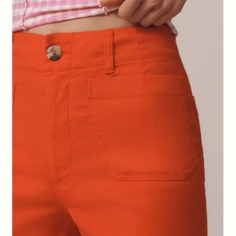 EUC Anthropologie Maeve High Waist Wide Leg Crop Pant, Size 26, Orange - Picture 3 of 12